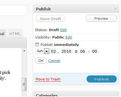 scheduling a post